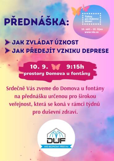 Jak zvládat úzkost – pozvánka na přednášku