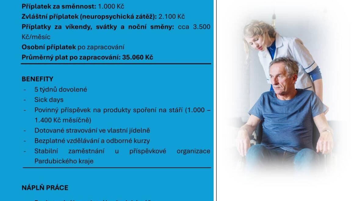 Domov u&nbsp;Fontány v&nbsp;Přelouči hledá nové kolegy na pozici pracovník/pracovnice v&nbsp;sociálních službách